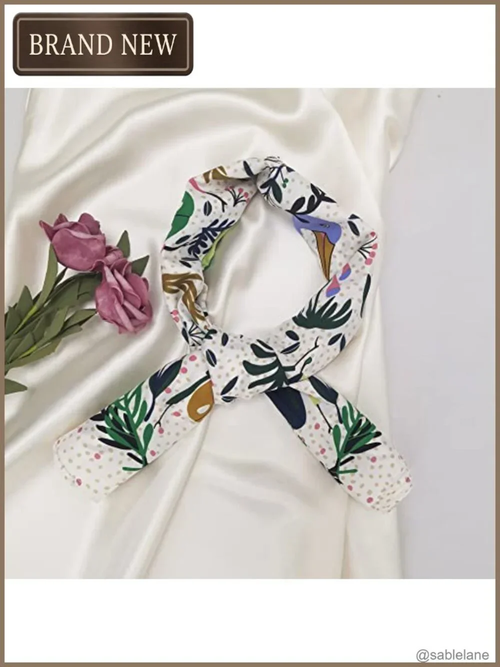 Silk Like Satin Large Square Head Scarf for Women - 35